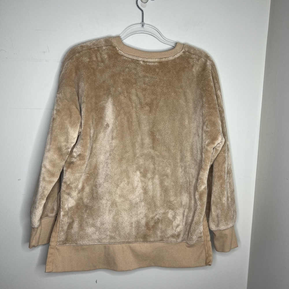 SO Tan Fleece Sweater Sweatshirt Cozy Top - Picture 4 of 4